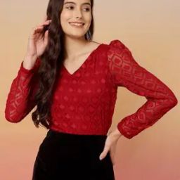 Women Regular Fit V-Neck Top-image-34