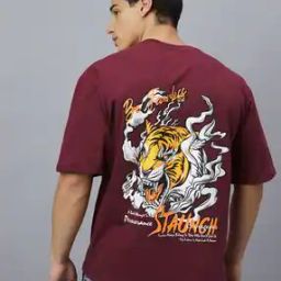 Men Graphic Print Loose Fit Crew-Neck T-Shirt-image-2