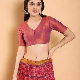 V-Neck Front-Open Blouse-image-2