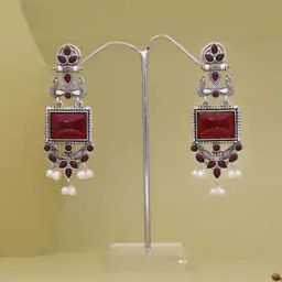 Women Stone-Studded Drop Earrings-19