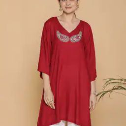 Women Paisley Print A-Line Kurti-4