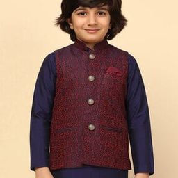 Paisley Pattern Waistcoat with Welt Pockets-image-98