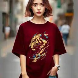 Women Graphic Print Oversized Fit Crew-Neck T-Shirt-picture-51