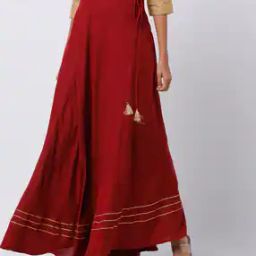 Flared Skirt with Tie-Up Tassel-picture-40