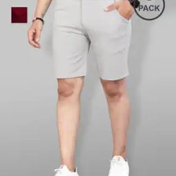 Pack of 2 Men Flat Front Regular Fit Shorts-picture-23