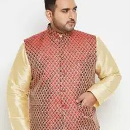 Jaquard Nehru Jacket with Welt Pockets-18