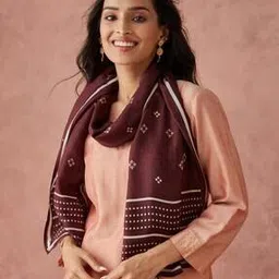 Women Printed Stole with Contrast Border-image-31