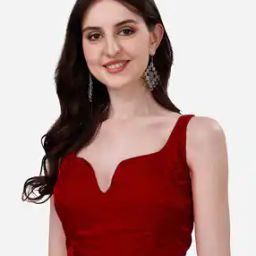 Women Silk Back Open Blouse-45
