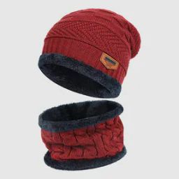 Pack of 2 Men Beanie Cap & Neck Warmer-image-19