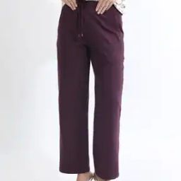 Women Straight Fit Track Pants with Elasticated Drawstring Waist-image-95