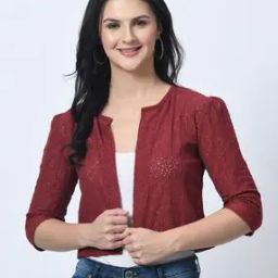 Women Embroidered Front-Open Shrug-26