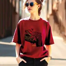 Women Graphic Print Oversized Fit Round-Neck T-Shirt-image-99