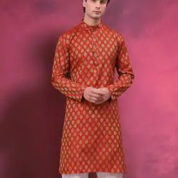 Men Geometric Print Long Kurta-picture-29