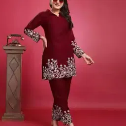 Women Embroidery Straight Kurta Set-image-124