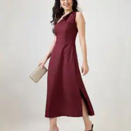 One Shoulder Bow Detail Side Slit A-Line Maxi Party Dress-image-26