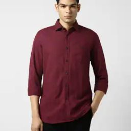 Men Spread Collar Slim Fit Shirt  -image-20
