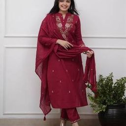 opive fashion hub Women Embroidered Straight Kurta Set-picture-22