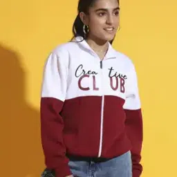 Girls Colourblock Zip-Front Sweatshirt-image-91