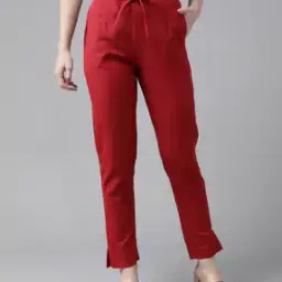 Flat-Front Pants with Drawstring Waist-image-39