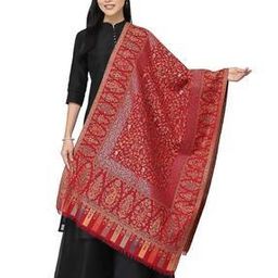 Knitted Stole with Fringed Hems-image-56