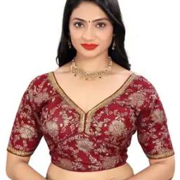 Women Printed Back-Open Blouse-image-1
