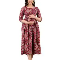 Printed Fit & Flare Dress-image-92