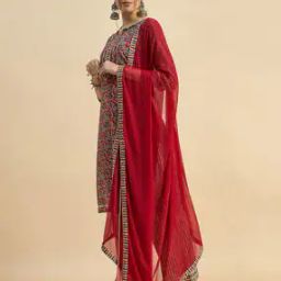 Women Floral Straight Kurta Palazzos Set with Dupatta-image-38
