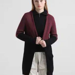 Colour-Blocked Cardigan with Front Open-image-36