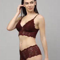 Women Non-Wired Padded Bra with Panties-image-67