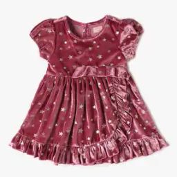Girls Star Print Fit & Flare Dress-picture-25