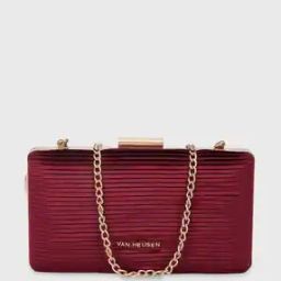 Women Striped Clutch with Detachable Chain Strap-image-99