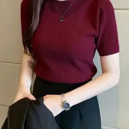 Women Ribbed Regular Fit Top-image-54