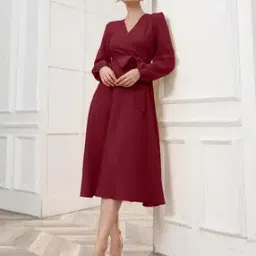 womenster Women V-Neck Fit & Flare Dress-picture-39
