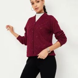 Women Cardigan with Button Closure-image-3