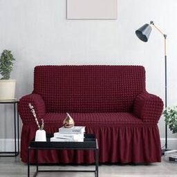 3-Seater Bubble Sofa Couch Cover with Ruffle Skirt-6