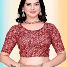 Women Bandhani Print Slip-On Blouse-53