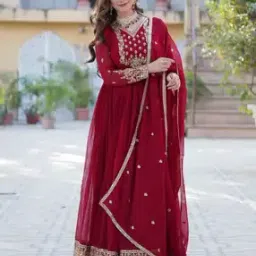 Women Floral Print Gown Dress-image-52