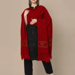 Striped Acro Wool Kullu Handloom Shawl with Tassels-image-11