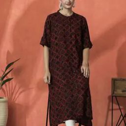 Women Floral Printed A-Line Kurta-image-4