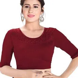 Elbow Length Sleeves Slip-On Blouse-image-76