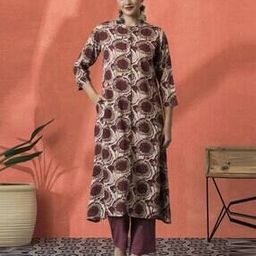 Women Floral Printed A-Line Kurta-image-85