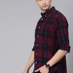 Men Checked Slim Fit Shirt with Patch Pocket-image-91