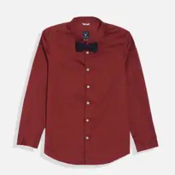 Boys Regular Fit Shirt with Spread Collar-53