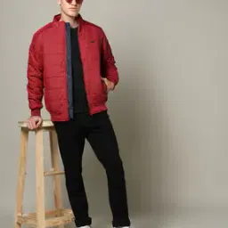 Men Regular Fit Zip-Front Jacket-image-24