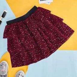 Girls Embellished Tiered Skirt-image-33