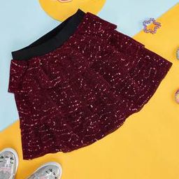 pantaloons junior Girls Embellished Tiered Skirt-picture-8
