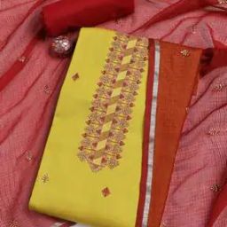 Women Floral Unstitched Kurta Bottom Dress Material with Dupatta-2