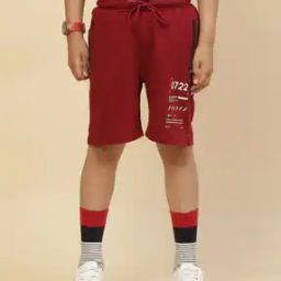 Boys Typographic Print Regular Fit Bermudas Shorts-image-9
