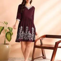 Women Embroidered Fit & Flare Dress-image-78