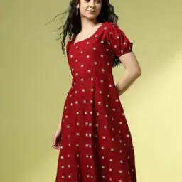 Women Printed A-Line Dress-image-3